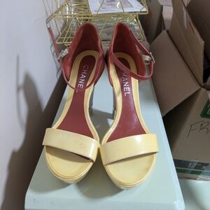CHANEL Yellow and Red Heels